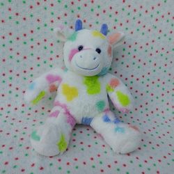 Build A Bear Rainbow Splatter Cow Pastel 17"