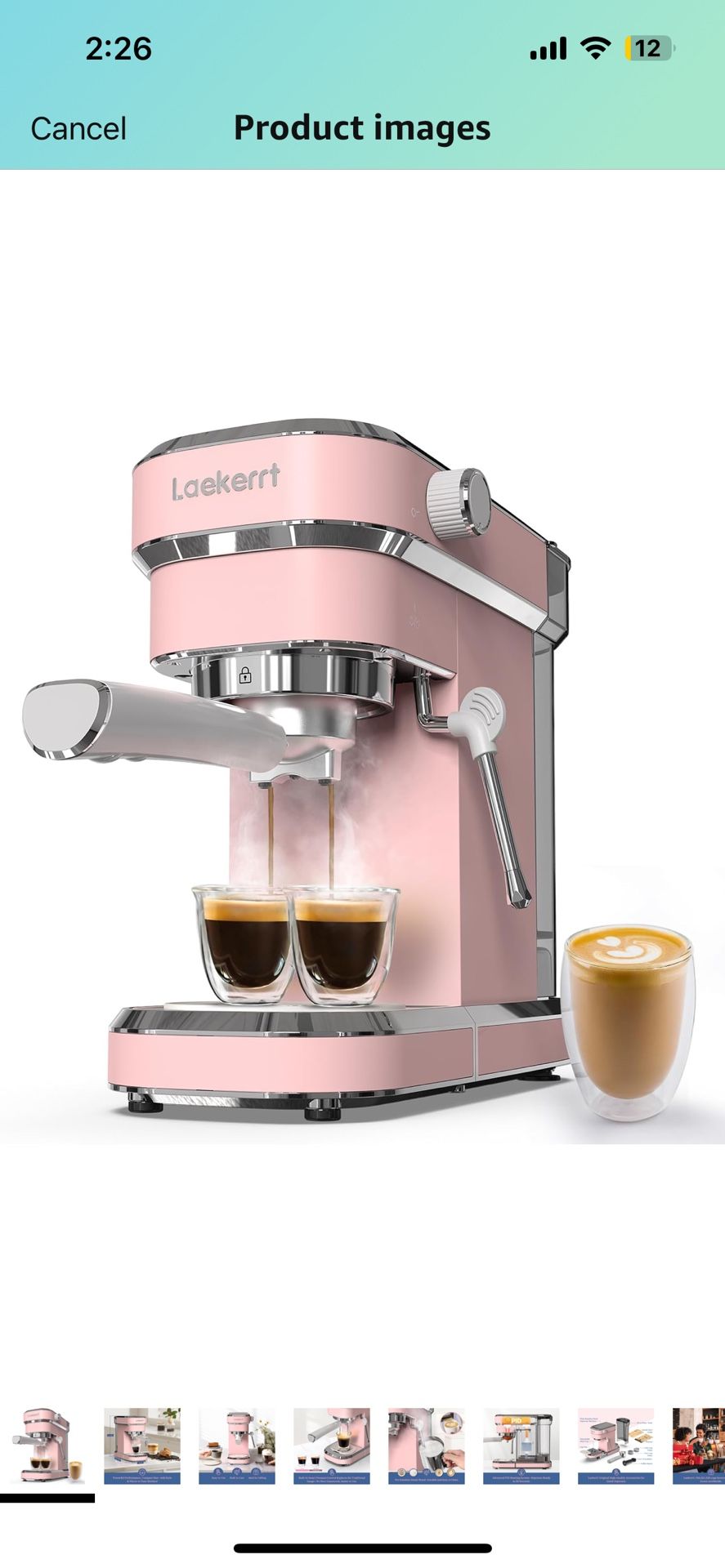 Laekerrt Professional Espresso Machine 20 Bar, Espresso Maker with Milk Frother Steam Wand, Stainless Steel Home Coffee Machines for Cappuccino and La