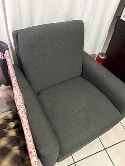 Gray Fabric Accent Chair