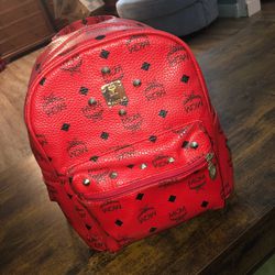 Red MCM Mini Bookbag