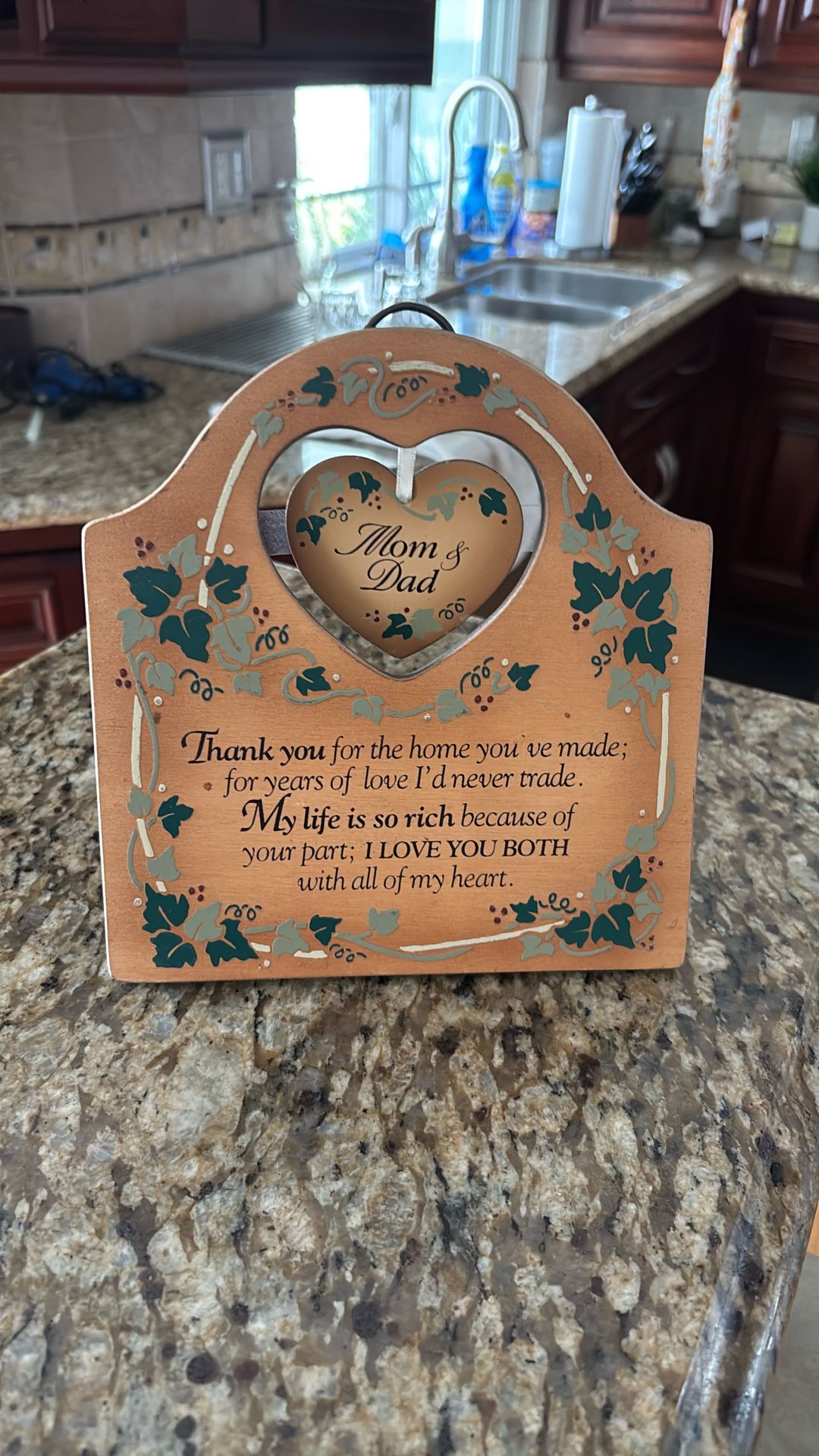 Rustic Mom & Dad Sentiment Plaque