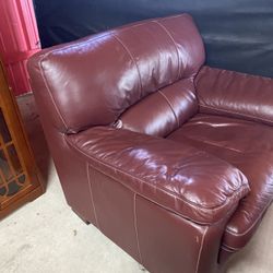 Burgundy Leather Armchair