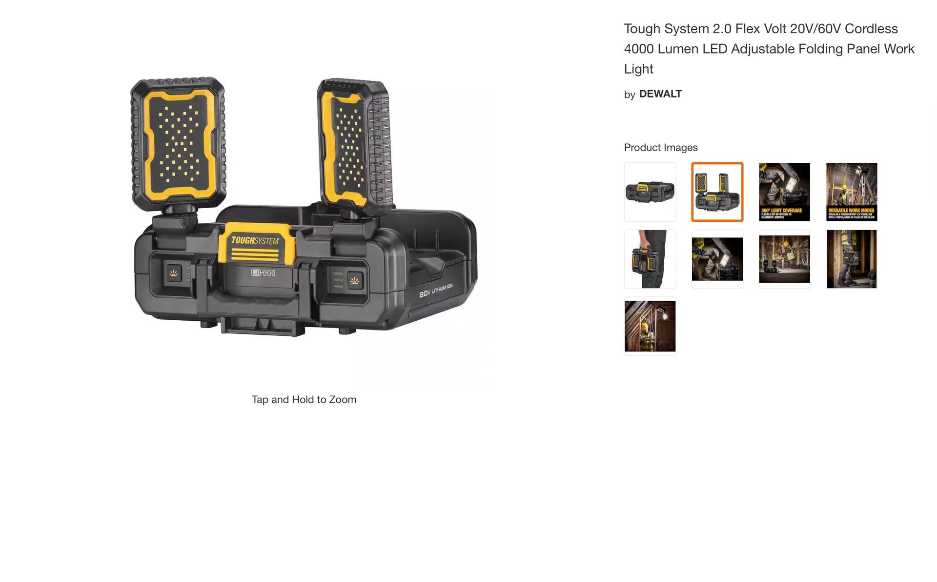 Hi everyone we have this lights ,.,.,.,here only $185 no tax new new in box retail $199 plus tax $216 DEWALT Tough System 2.0 Flex Volt 20V/60V Cordl