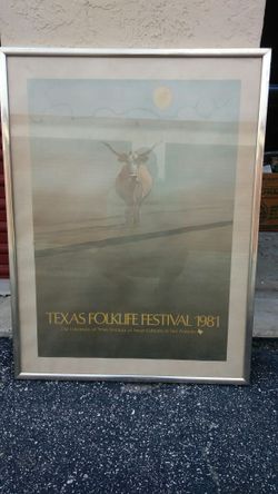 1981 Texas Folklore Festival Happy Cow Poster