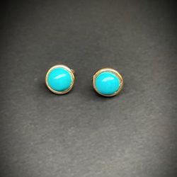 Sage Kimble 14k gold turquoise stud Earrings
