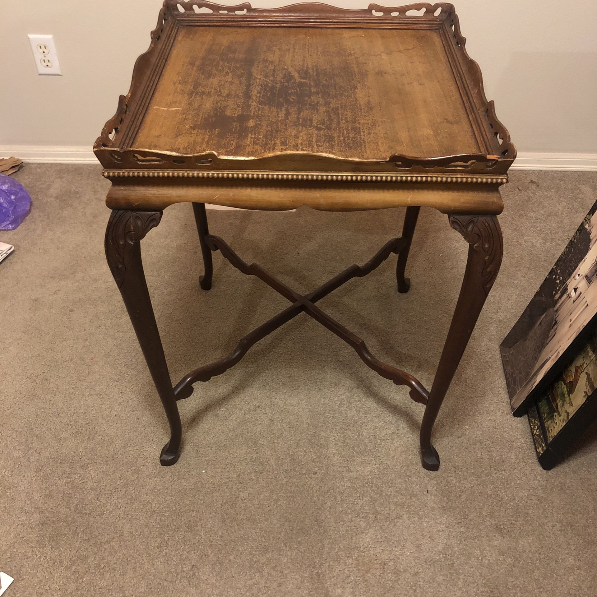 Well Loved Antique Side Table 