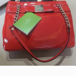 Gorgeous Kate Spade Bow Red Patent Leather Bag Like New❣️