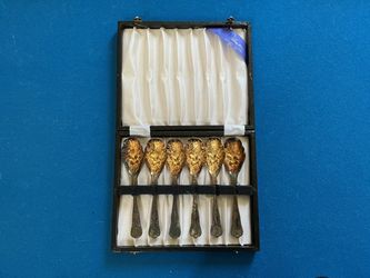 Vintage William Adams Sheffield Silver Plate Gold Wash Spoons Set of 6