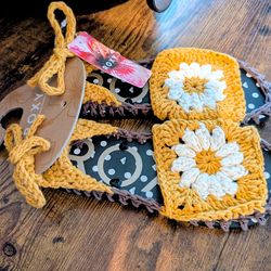 Sunflower Crochet Sandals