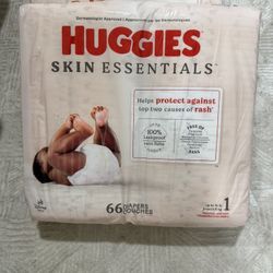 3 66 Count Huggies Skin Essentials Diapers