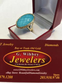 14 Kt turquoise ring size 6
