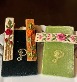 Choice of Embroidered & Beaded Hair Clips NEW