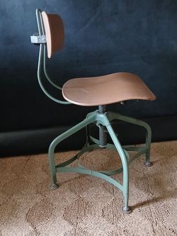 VTG METAL SWIVEL CHAIR TOLEDO MCM STEAM PUNK INDUSTRIAL  STOOL  MID CENTURY MODERN