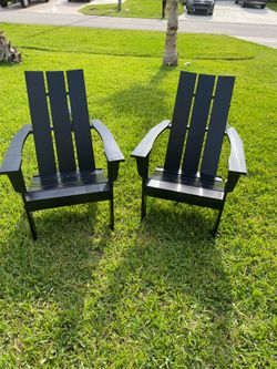 Mainstays Wood Modern Adirondack Chair, Black Color