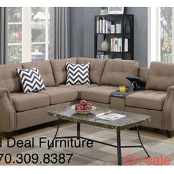 Built in Charger sofa sectional living room set sale (finance available)