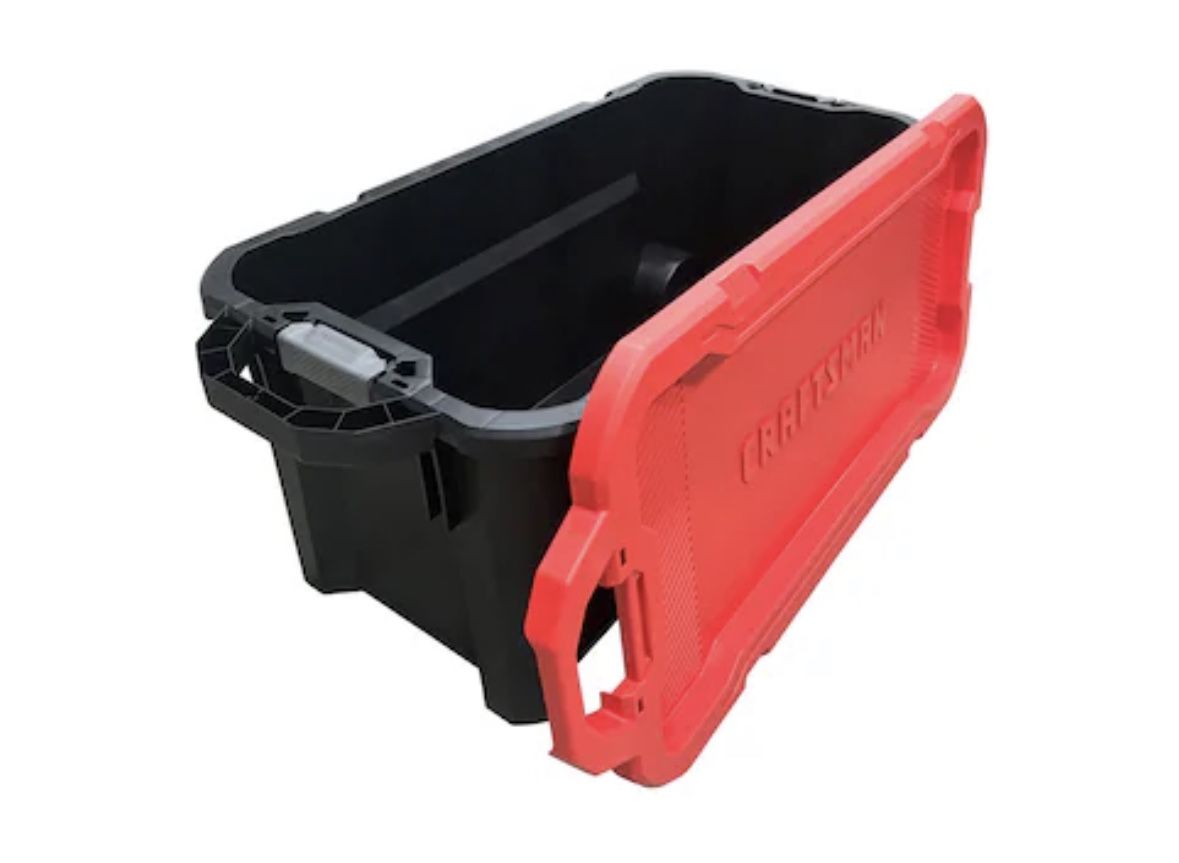 CRAFTSMAN X-large 50-Gallons (200-Quart) Black Heavy Duty Rolling Tote with Latching Lid