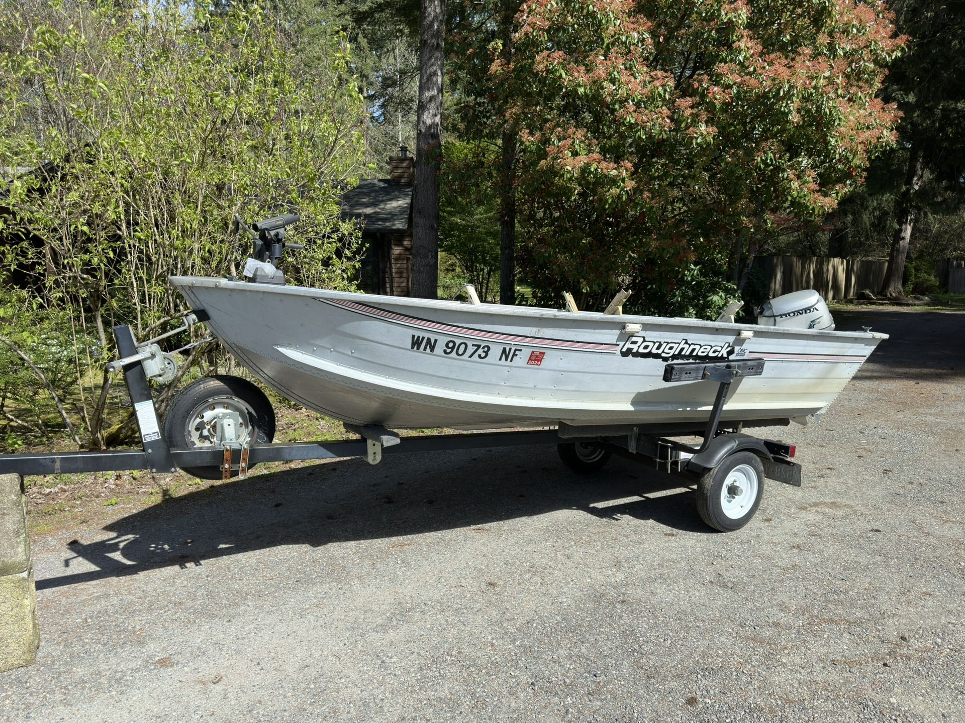 1993 Roughneck 14-foot w/ 15 HP Honda Outboard