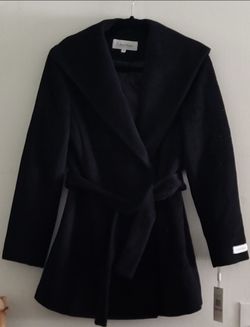 Calvin Klein Black Wrap Coat