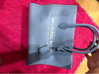 Michael Kors Blue Leather Tote Bag