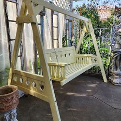 Porch Swing With Stand - Solid Wood