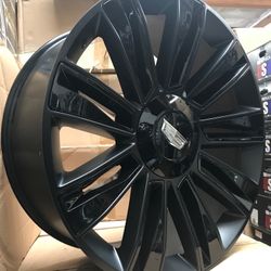 26 inch Wheels Platinum Style fit Escalade Black with Tires Silverado