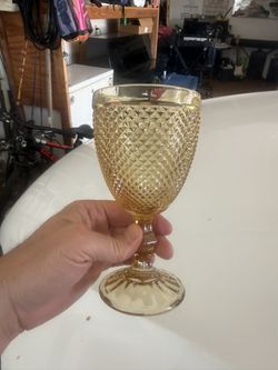 Gold Yellow Wine Glass Or Goblet