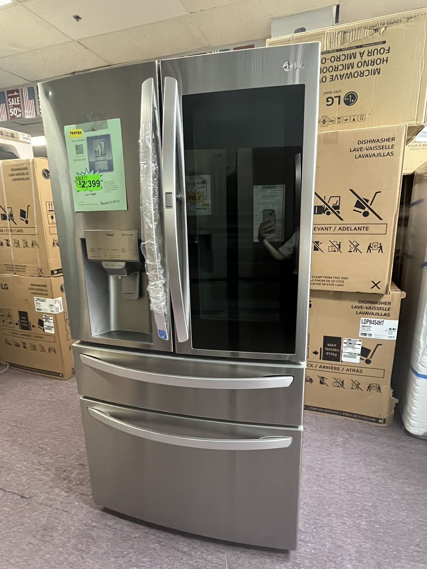 Refrigerator,36’fridge LG Stainless Steel New Scratch Dents W/ Ice Water