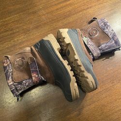 Ozark Trail Kids Boys Size 3 Winter Boots Camo Camouflage and Suede Upper 