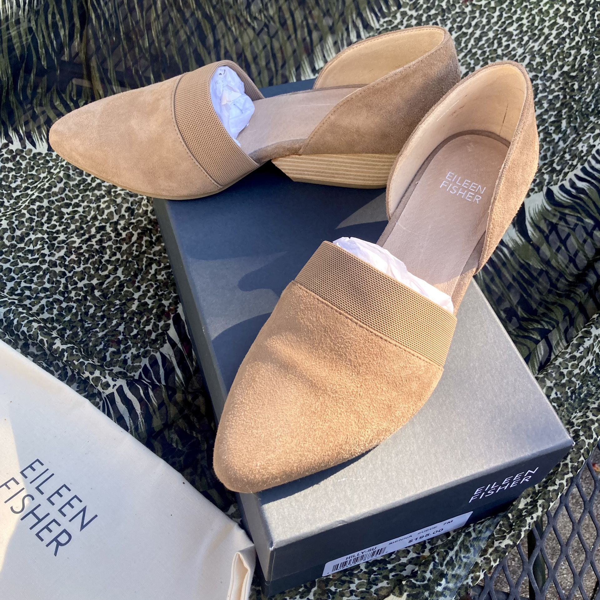Eileen Fisher Hilly suede d’Orsay pump in Earth size 7 NIB SOLD OUT