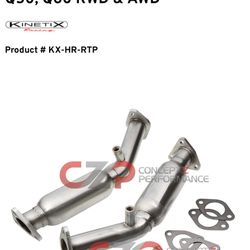 Kinetix Racing Resonated Test Pipes VQ35HR VQ37VHR - Nissan 350Z, 370Z / Infiniti G35, G37, Q50, Q60