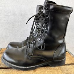 Military Black Leather Combat Boots Men’s Sz 10