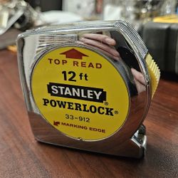 STANLEY POWERLOCK 33-912 TOP READ 12 FOOT TAPE MEASURE MADE IN U.S.A.