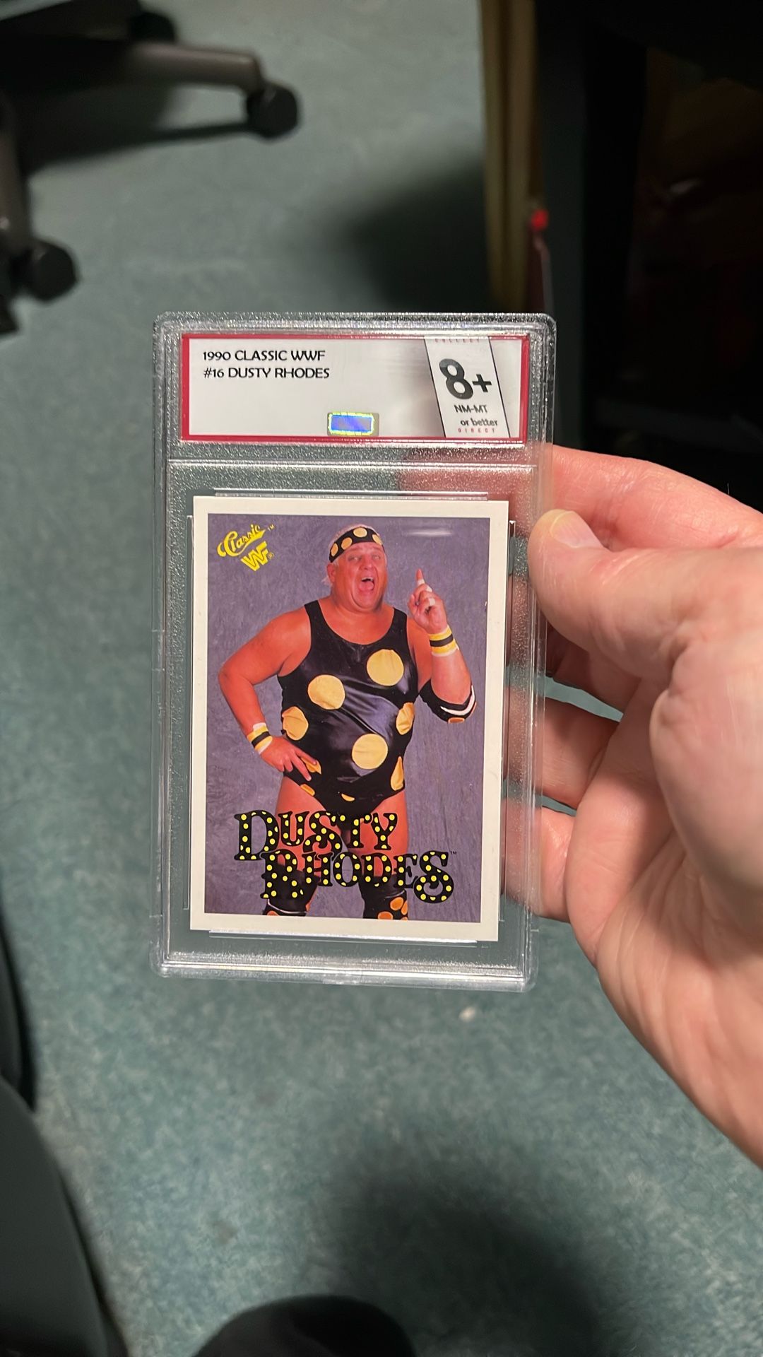1990 Classic Wwf Number 16 Dusty Rhodes In An 8+ Near Mint Slab