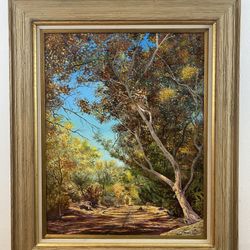 Oil on wood panel by Maurice green (1990)
