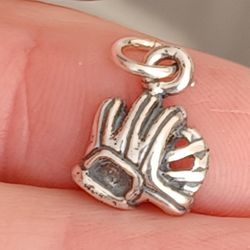 Vintage Sterling Silver Baseball Mitt Charm