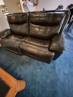 Leather couch recliner