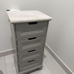 Cajonera Organizadora Gris con Tope de Mármol - 4 Gavetas. Kendall Area (Hammocks ) 