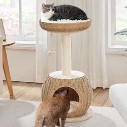 30 Inch Rattan Cat Tower 592813 (We Have 2 Available - Price Is Per Tower)