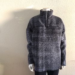 BKE Buckle Women's Sherpa Pullover Jacket 1/4 Zip Size LGray Super Soft