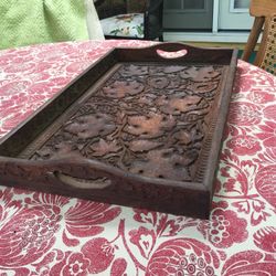 Antique wood serving tray