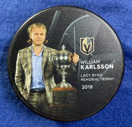 Vegas Knights 2018 Will Karlsson Puck Byng Trophy