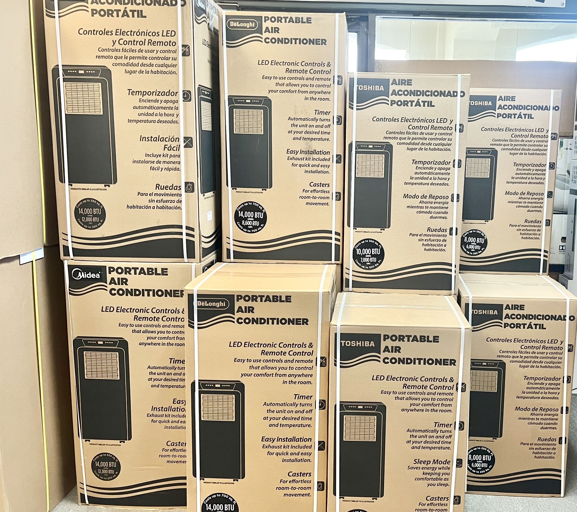 Portable Ac Units Form 12 BTU To 14k Btu From $298-$369