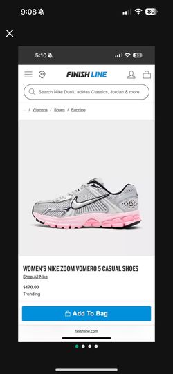 WOMEN'S NIKE ZOOM VOMERO 5 CASUAL SHOES