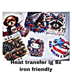 New Patriotic heat transfers  dtf