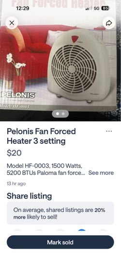 Forced Air Heater 3 settings