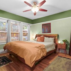 Solid Wood Bed Frame & Cali King Helix Mattress 