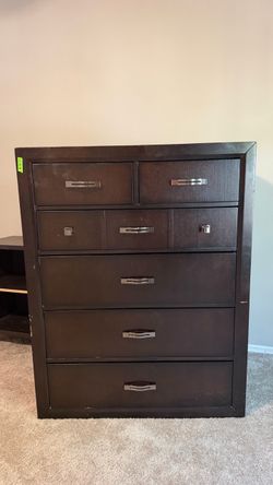 Dark Brown Tall Chest of Drawers