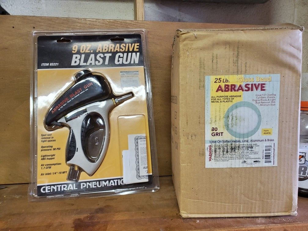 Blast Gun And 80 Grit Glass Beads