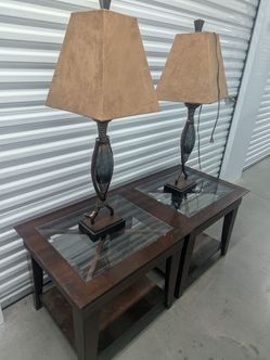 Lamps and nightstand
