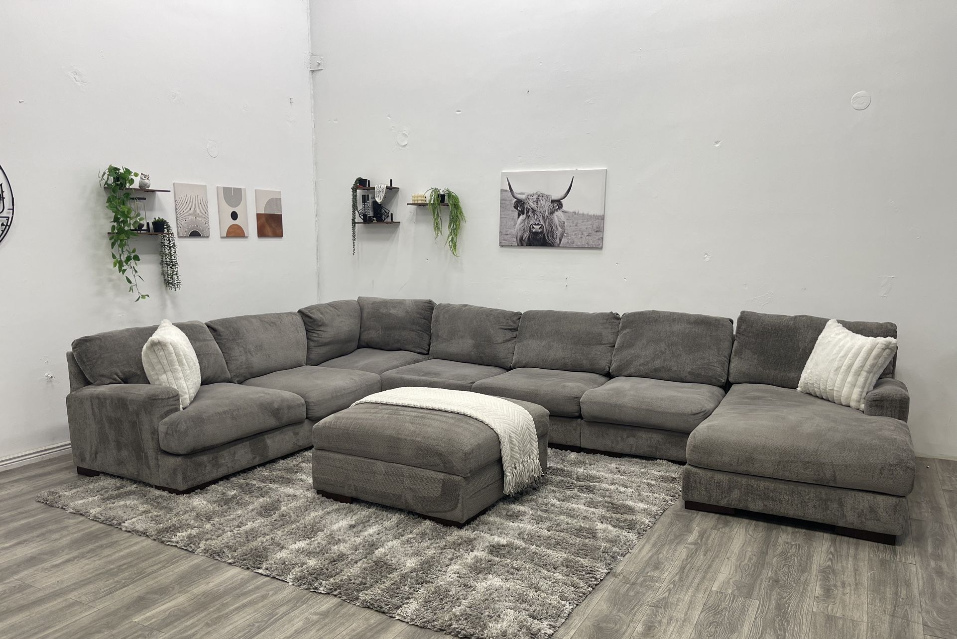 Huge Grey Sectional Couch - Free Delivery